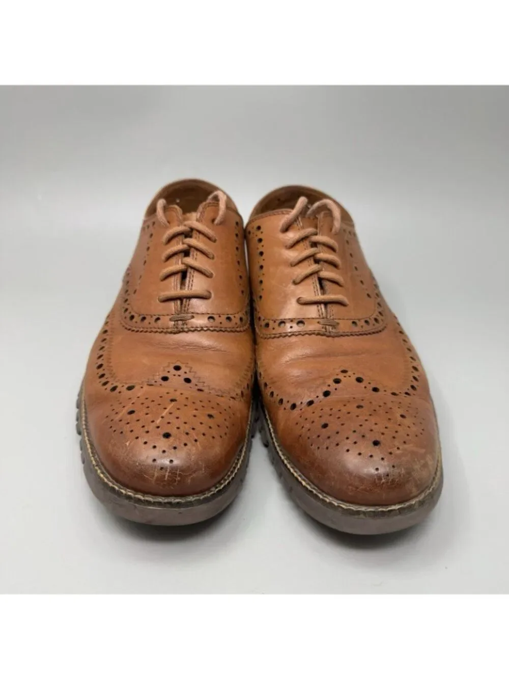 Cole Haan Zerogrand C22395 Men’s Brown Tan Java Wingtip Oxford Shoes US 10.5M